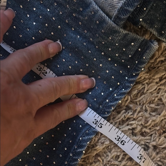 NEW YOUNG FABULOUS & BROKE DENIM RHINESTONE WINSLOW MINI DRESS - Picture 11 of 12